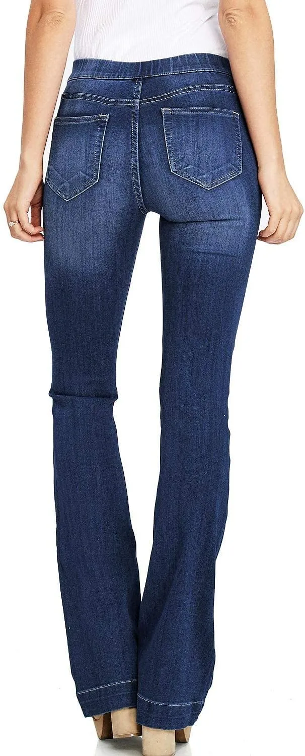 Cello Women's Juniors Mid Waist Skinny Fit Bootcut Pants