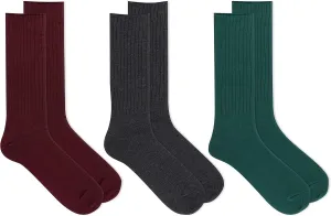 Chaps Men's Solid Color Casual True Rib Crew Socks-1-6 Pair Packs-Cotton Comfort and Breathable Mesh