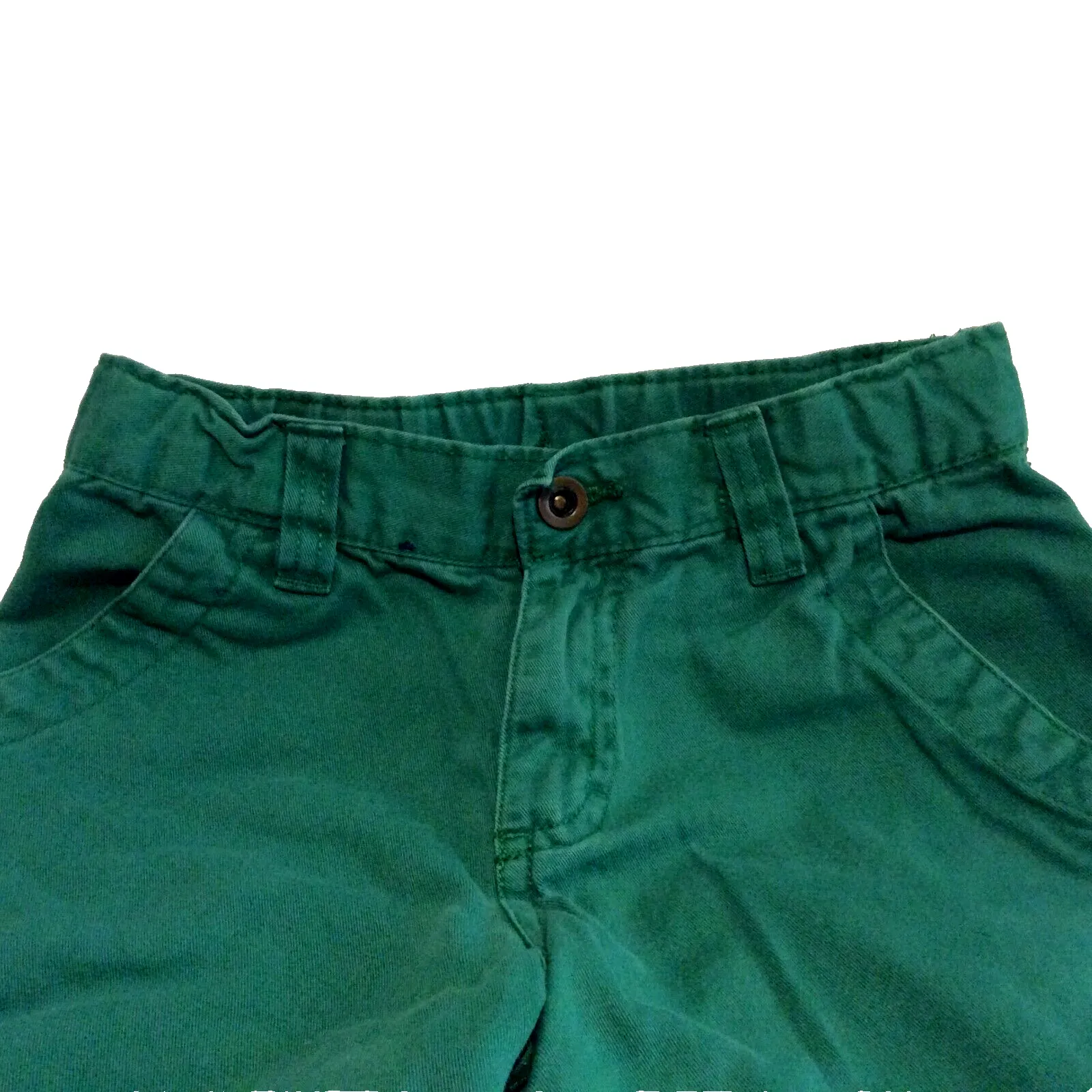Cherokee Chino Shorts Size 5T Flat Front Adjustable Waist Green Pockets Zipper