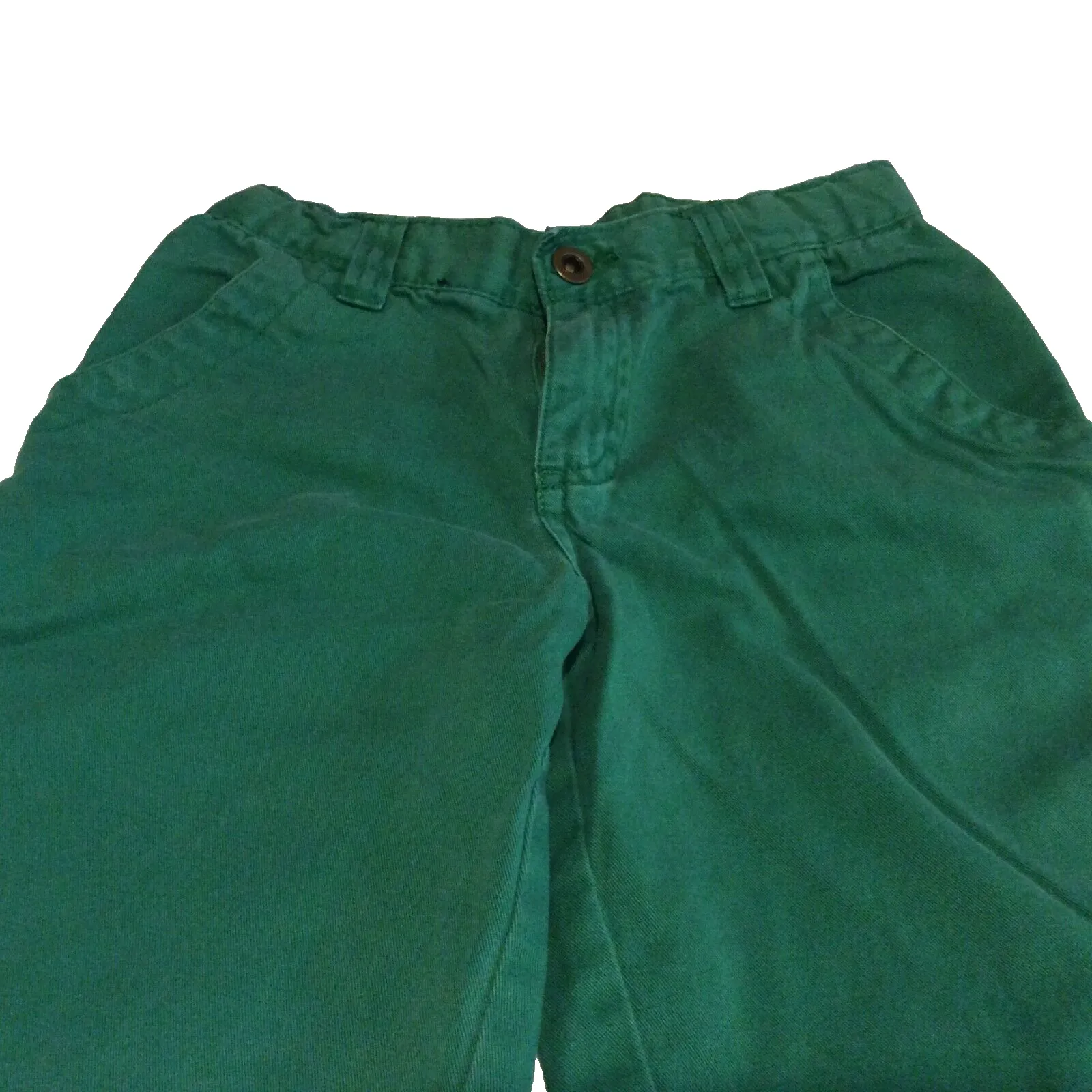 Cherokee Chino Shorts Size 5T Flat Front Adjustable Waist Green Pockets Zipper