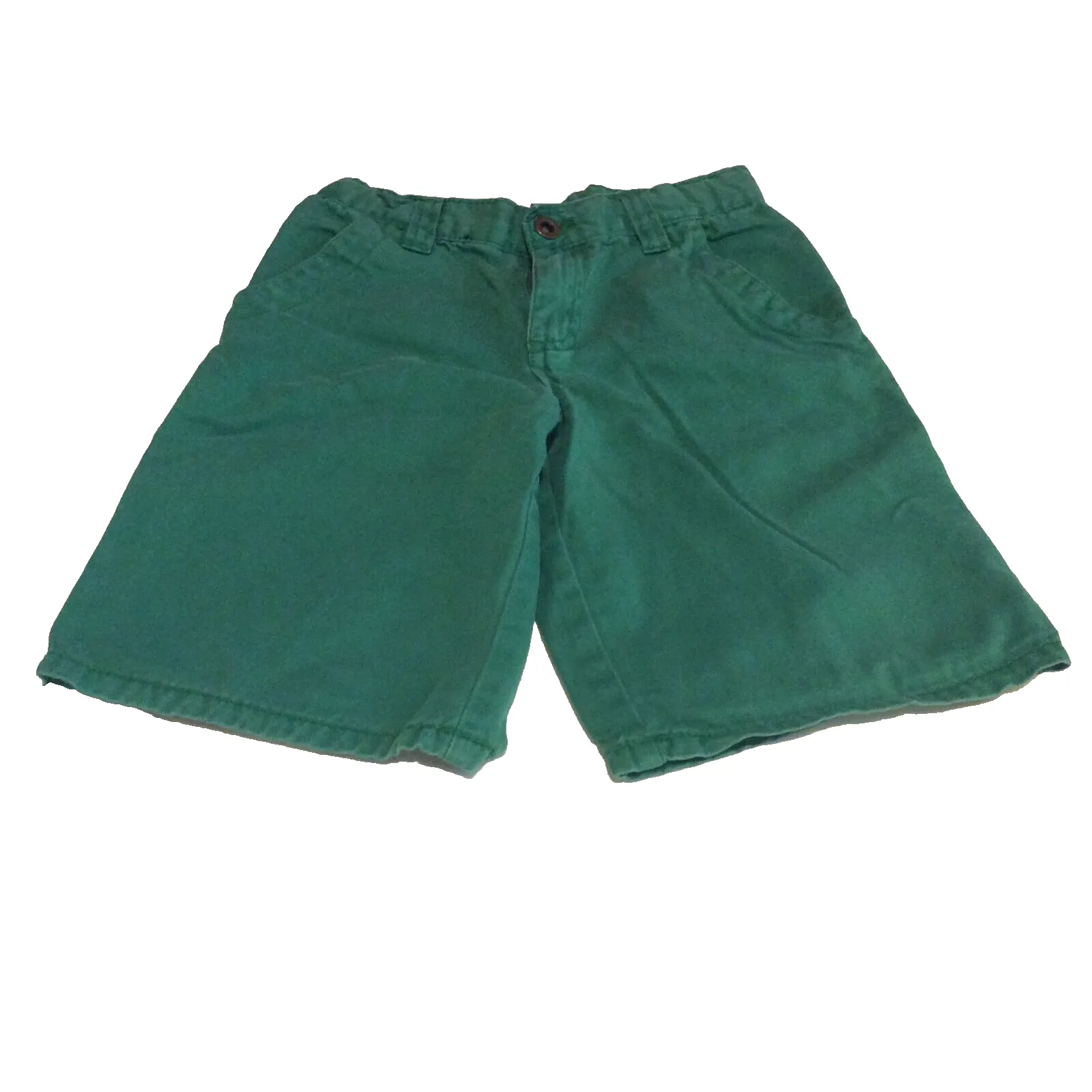 Cherokee Chino Shorts Size 5T Flat Front Adjustable Waist Green Pockets Zipper