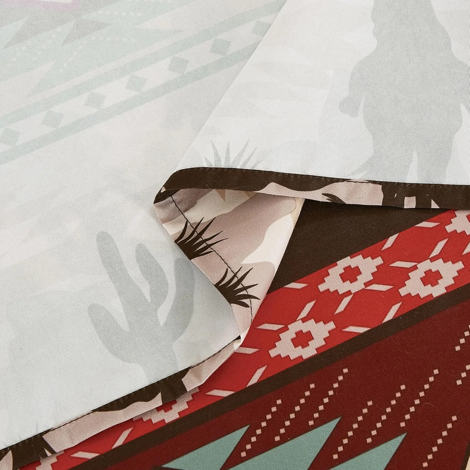 Chezmoi Collection 4-Piece Southwestern Cowboys Aztec Sheet Set Queen - Multicolor Teal Brown Beige Tan Red Printed Brushed Microfiber Lightweight Breathable Deep Pocket Bed Sheets