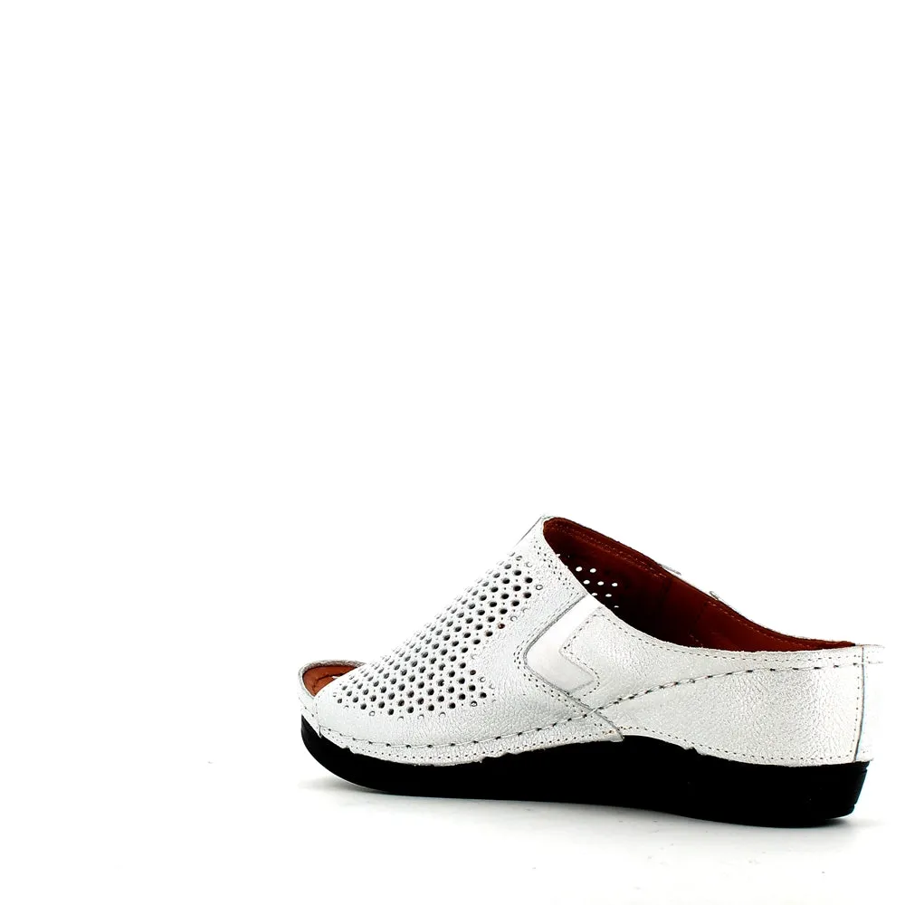 Cinders Edit Wedge Slide Silver