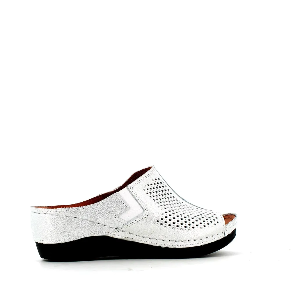 Cinders Edit Wedge Slide Silver