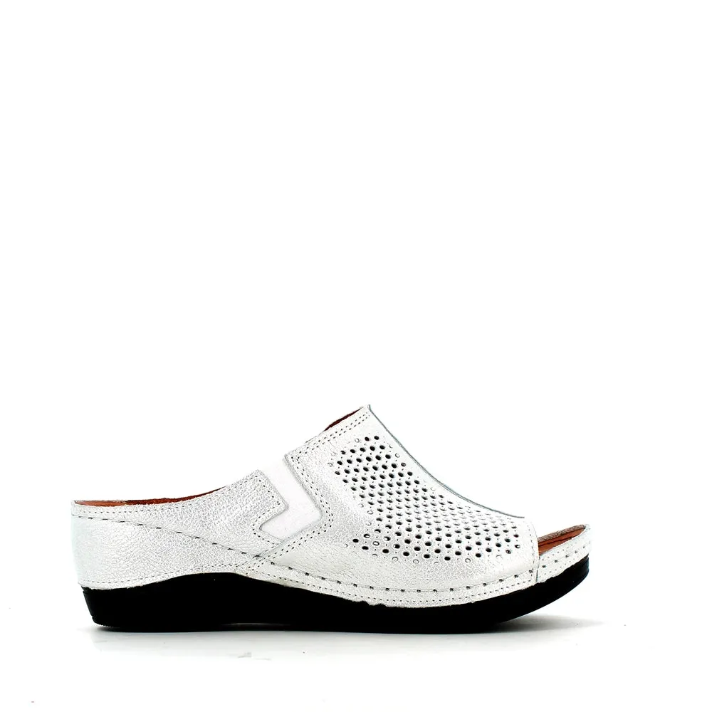 Cinders Edit Wedge Slide Silver