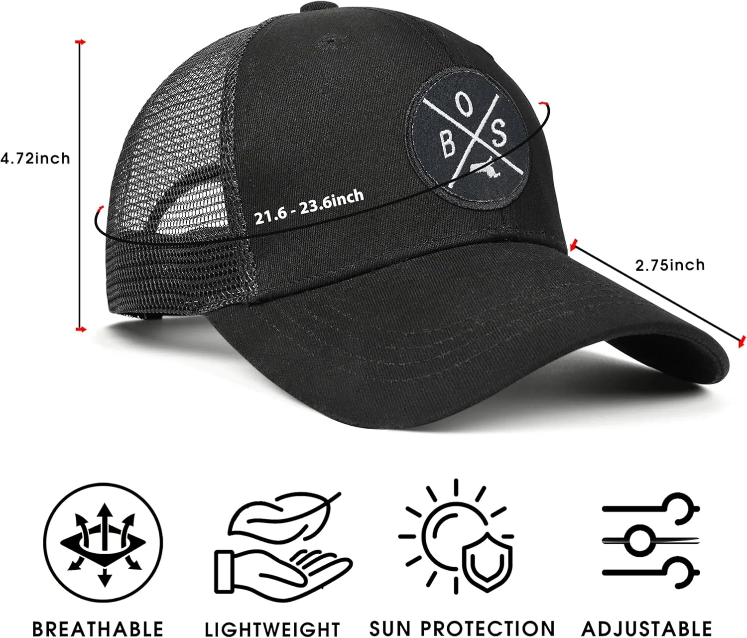 City Flat Brim Snapback Trucker Hat Mesh Hip Hop Flat Bill hat for Men & Women Unite State Adjustable Baseball Cap
