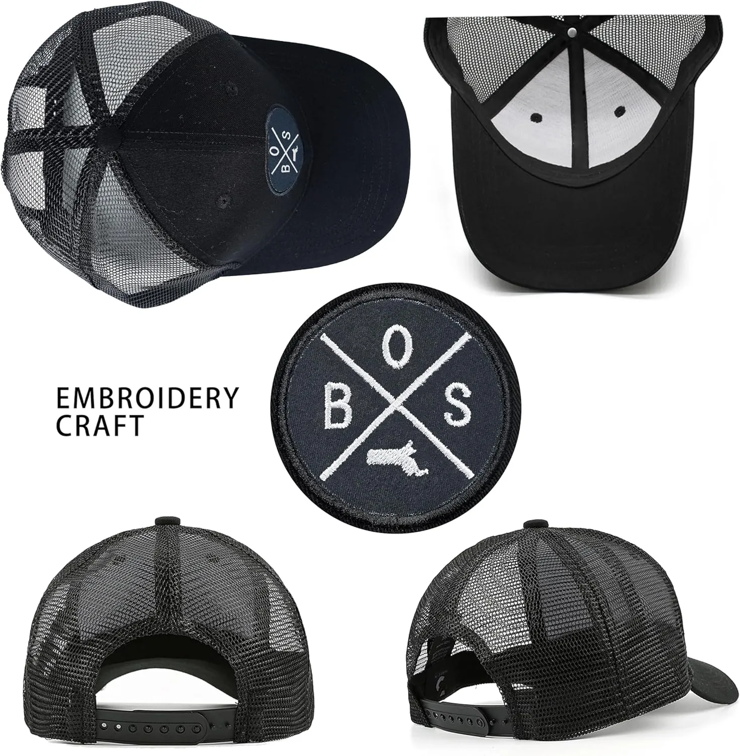 City Flat Brim Snapback Trucker Hat Mesh Hip Hop Flat Bill hat for Men & Women Unite State Adjustable Baseball Cap