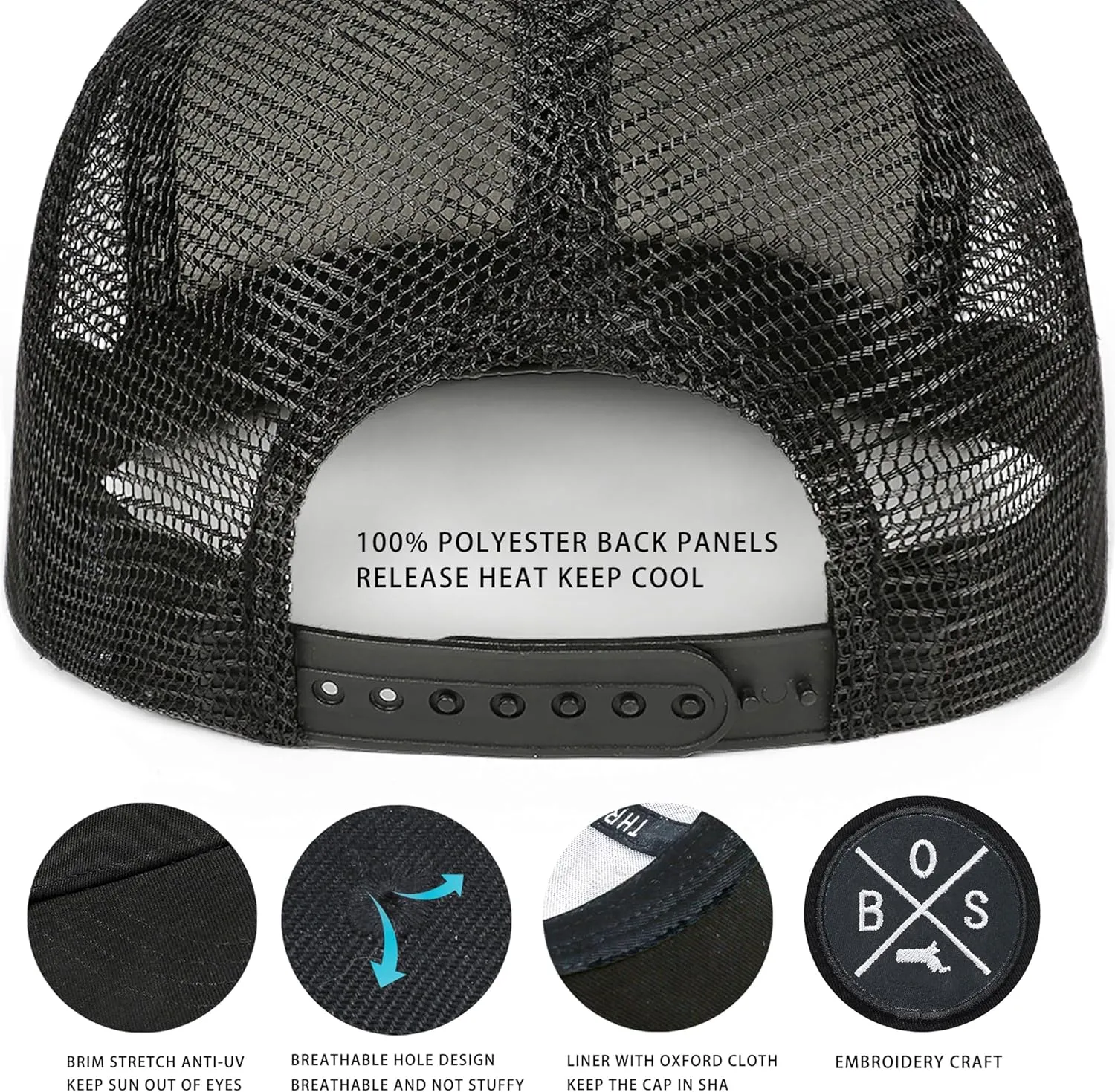City Flat Brim Snapback Trucker Hat Mesh Hip Hop Flat Bill hat for Men & Women Unite State Adjustable Baseball Cap