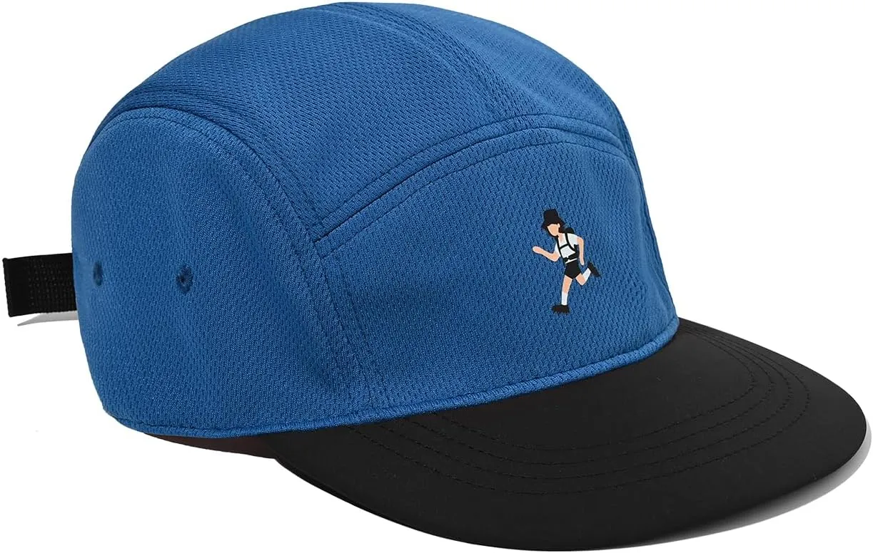 Clakllie Quick Dry 5 Panel Hat for Men Summer Mesh Baseball Cap Flat Brim Trucker Hats Breathable Golf Dad Hats Camping Hat