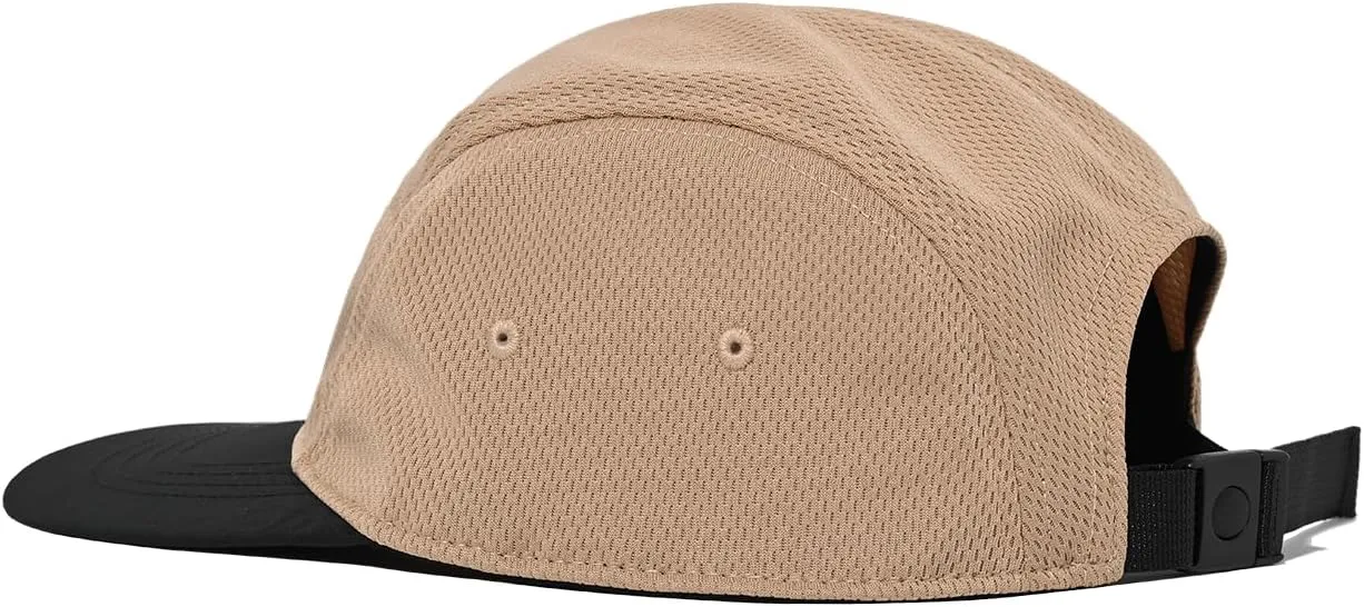 Clakllie Quick Dry 5 Panel Hat for Men Summer Mesh Baseball Cap Flat Brim Trucker Hats Breathable Golf Dad Hats Camping Hat