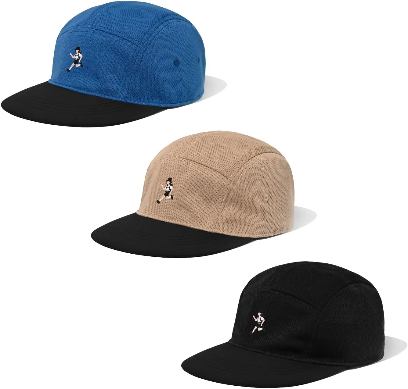 Clakllie Quick Dry 5 Panel Hat for Men Summer Mesh Baseball Cap Flat Brim Trucker Hats Breathable Golf Dad Hats Camping Hat
