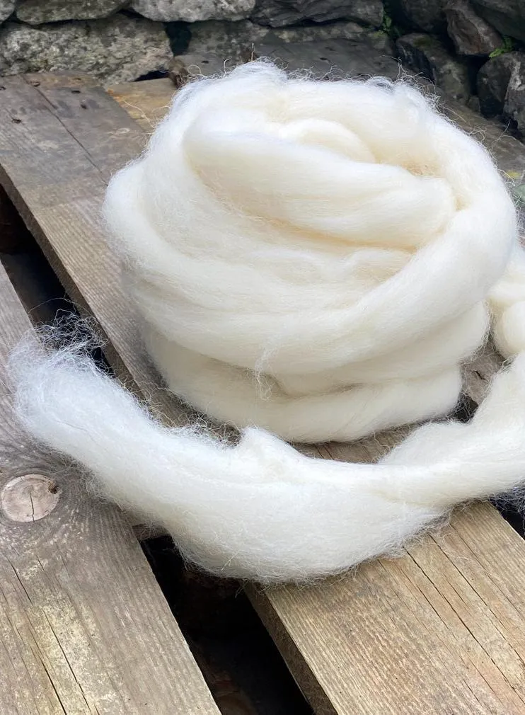 Clapdale Wool Carded Yorkshire Wool Tops 100g