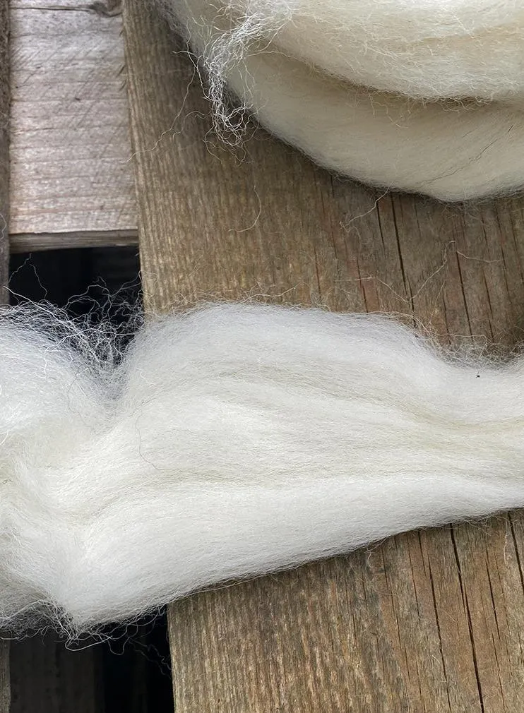 Clapdale Wool Carded Yorkshire Wool Tops 100g