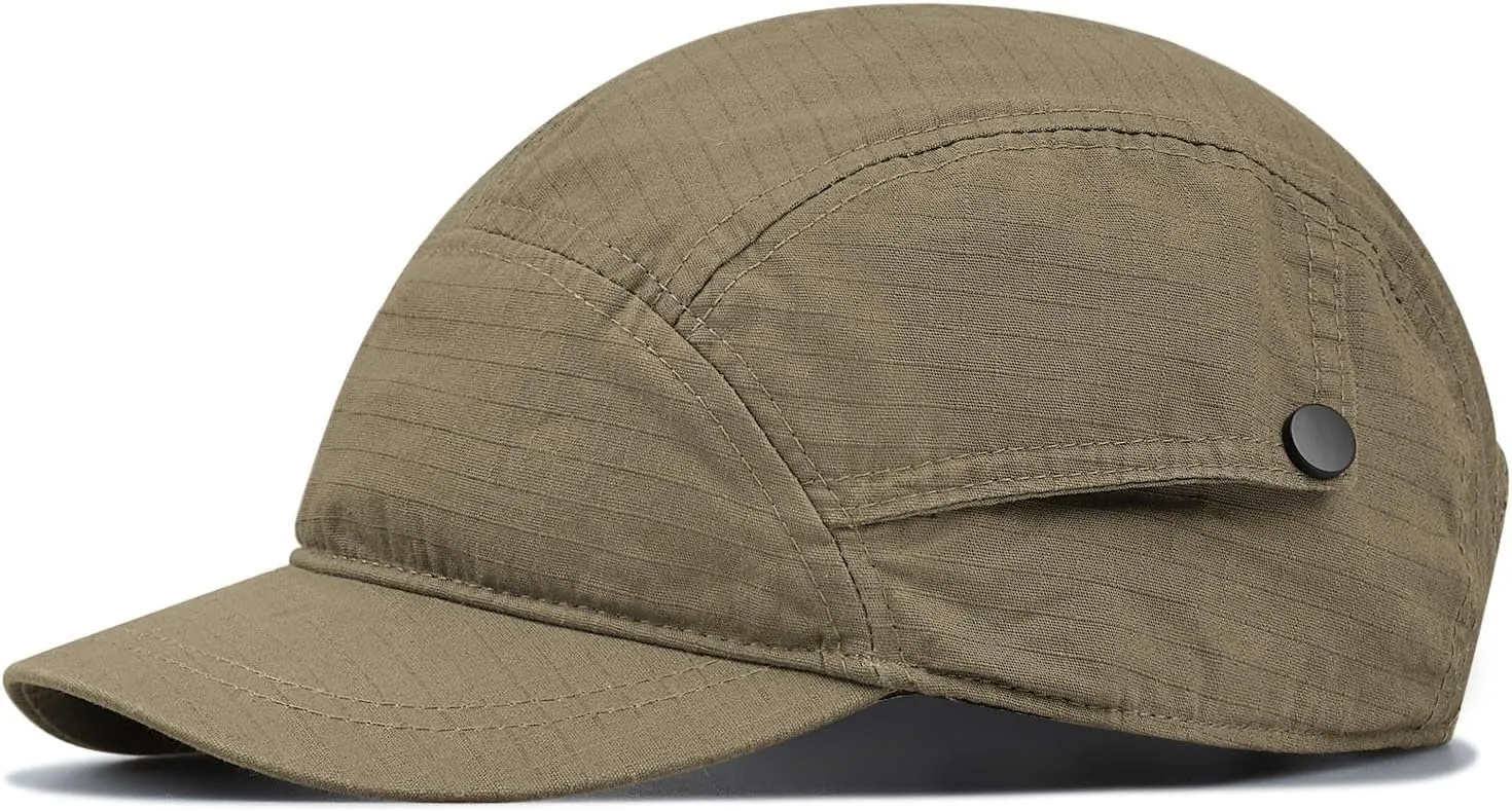 CLAPE Short Brim Cap US Printed Adjustable Baseball Cap Street Casual Bendable Flat Bill Trucker Hat Cap