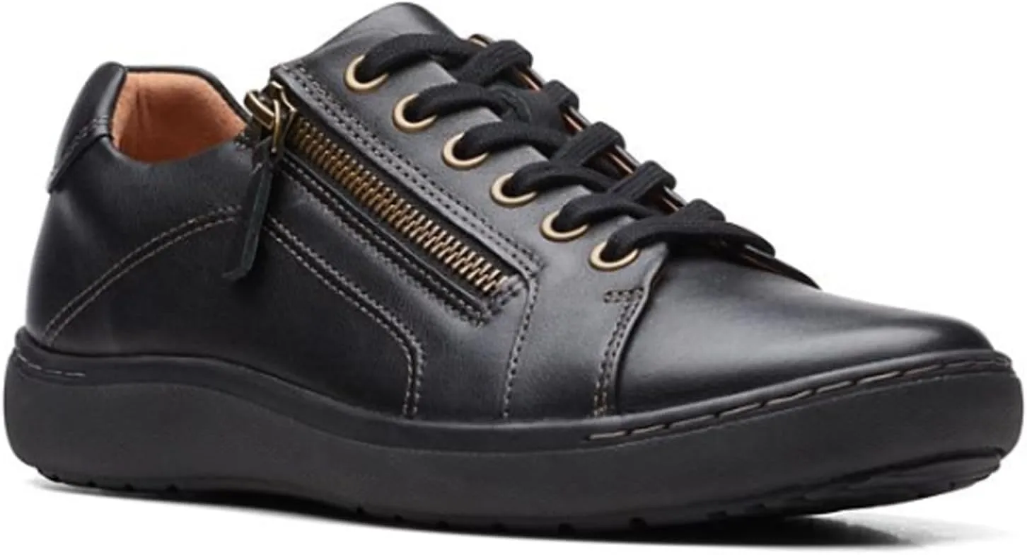 Clarks Women's Nalle Lace Sneaker, Black/Black, Size 7