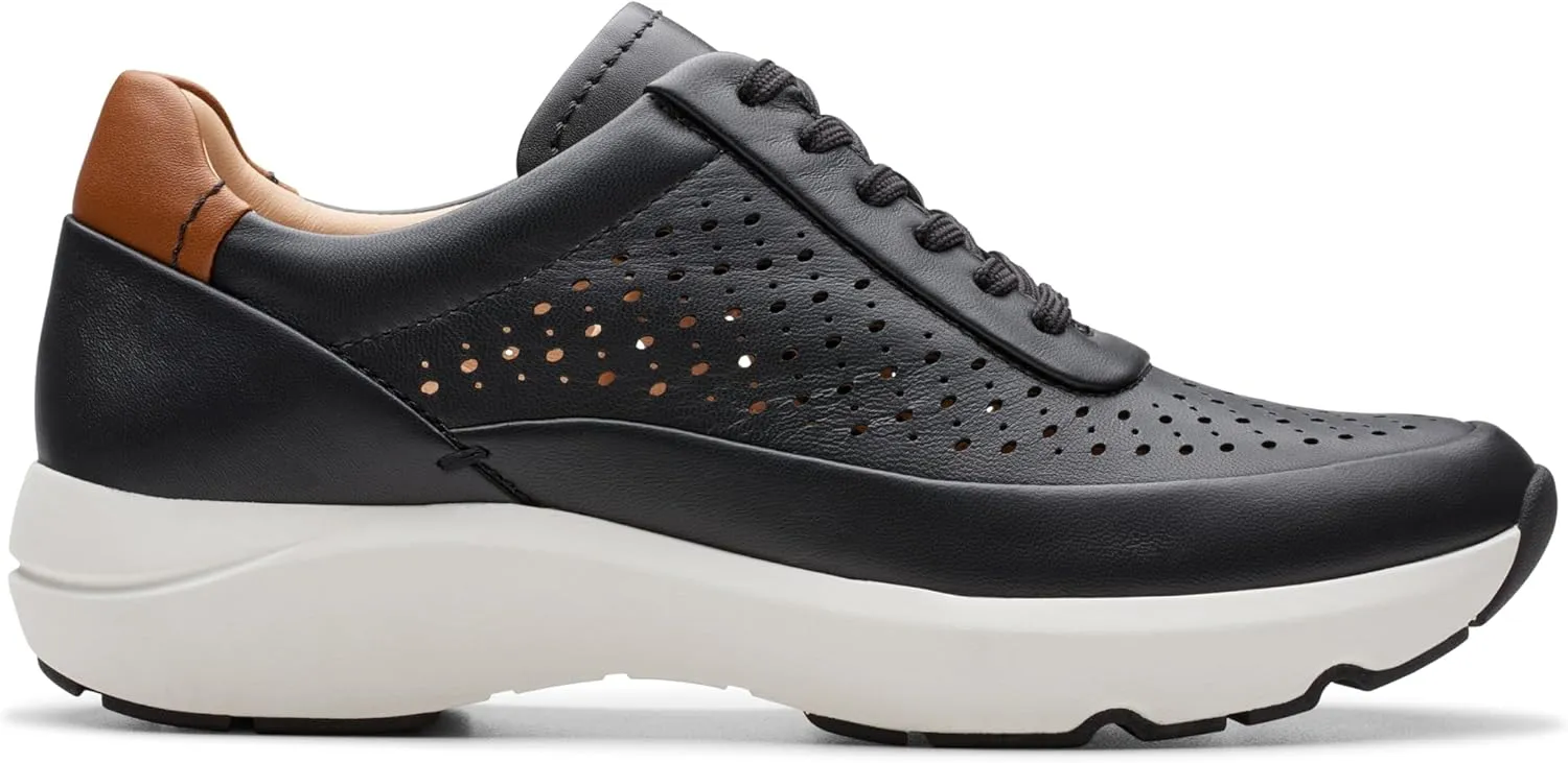 Clarks Women's Tivoli Grace Trainers, Black (Black Leather), 11 Women