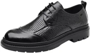 Classic Lace-up Formal Tuxedo Shoes Men's Classic Lace-up Formal Low Mesh Oxfords for Summer Men Hand Sewn Shoes