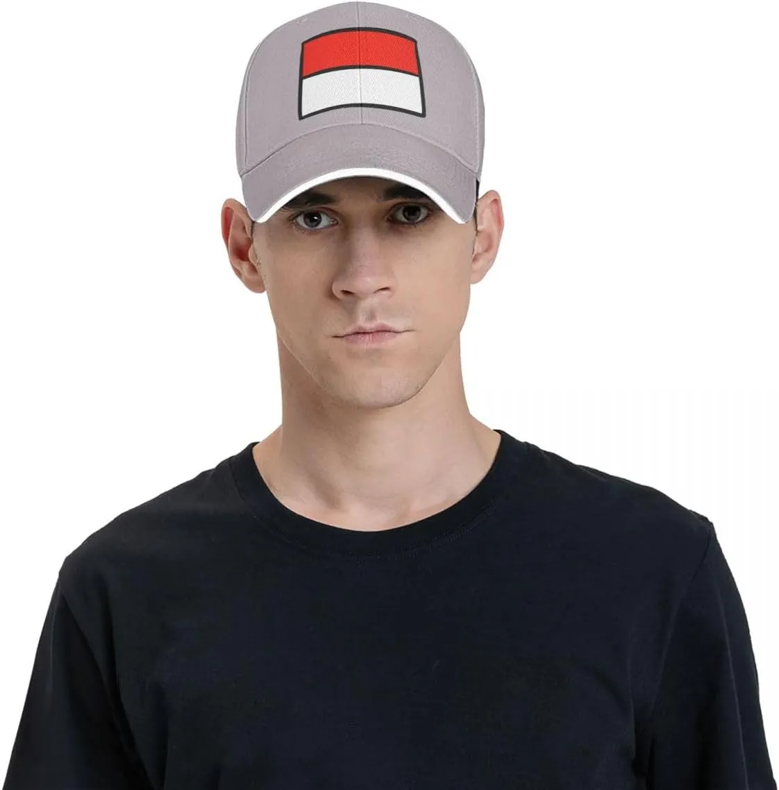 Classic Sandwich Baseball Cap-Indonesia Flag Flat Pattern Adjustable Unisex Sports Hat for Running Outdoor Four Seasons Comfo
