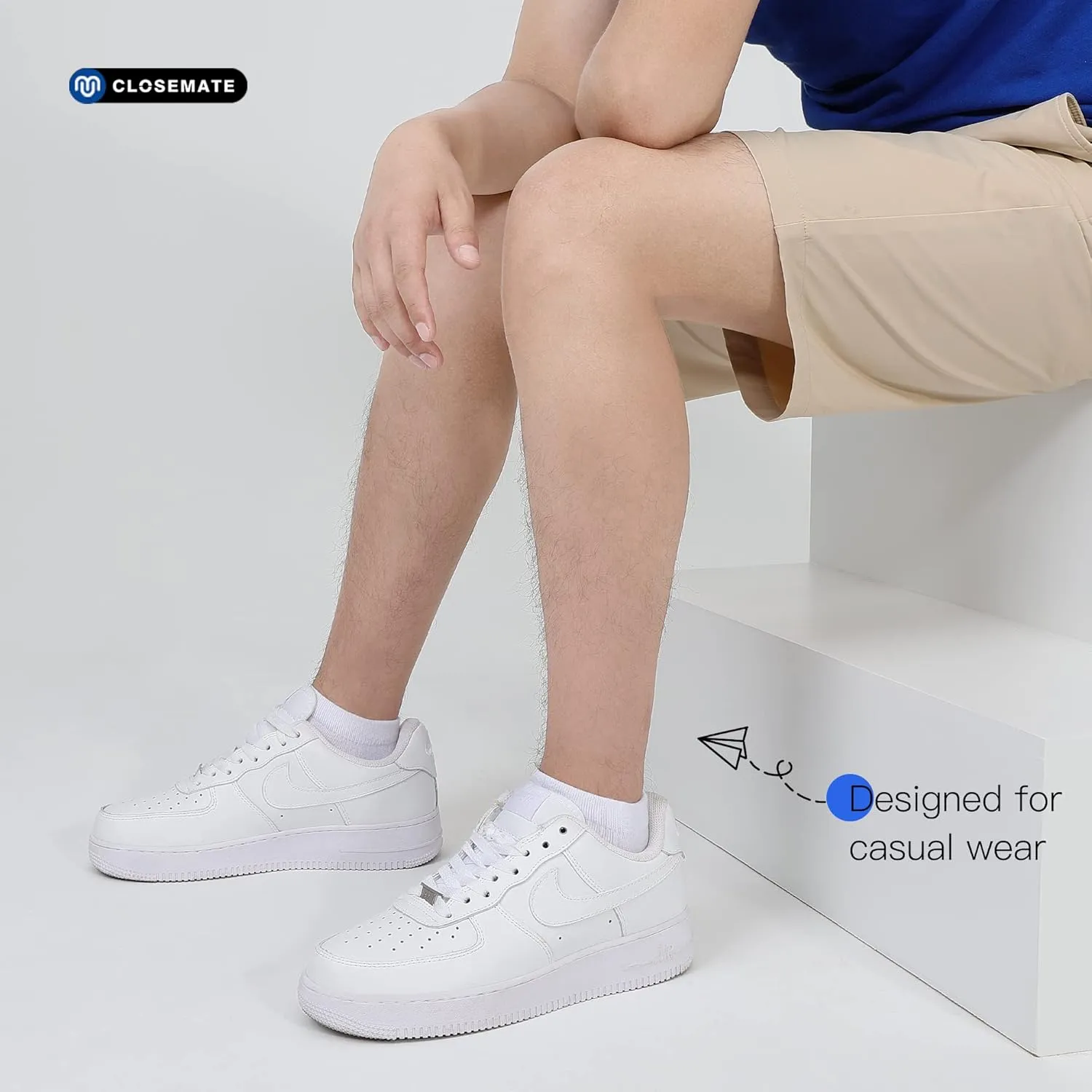 CLOSEMATE 10 Pairs Ankle Socks for Men Women Cotton Comfortable Non Slip Low Cut for Casual