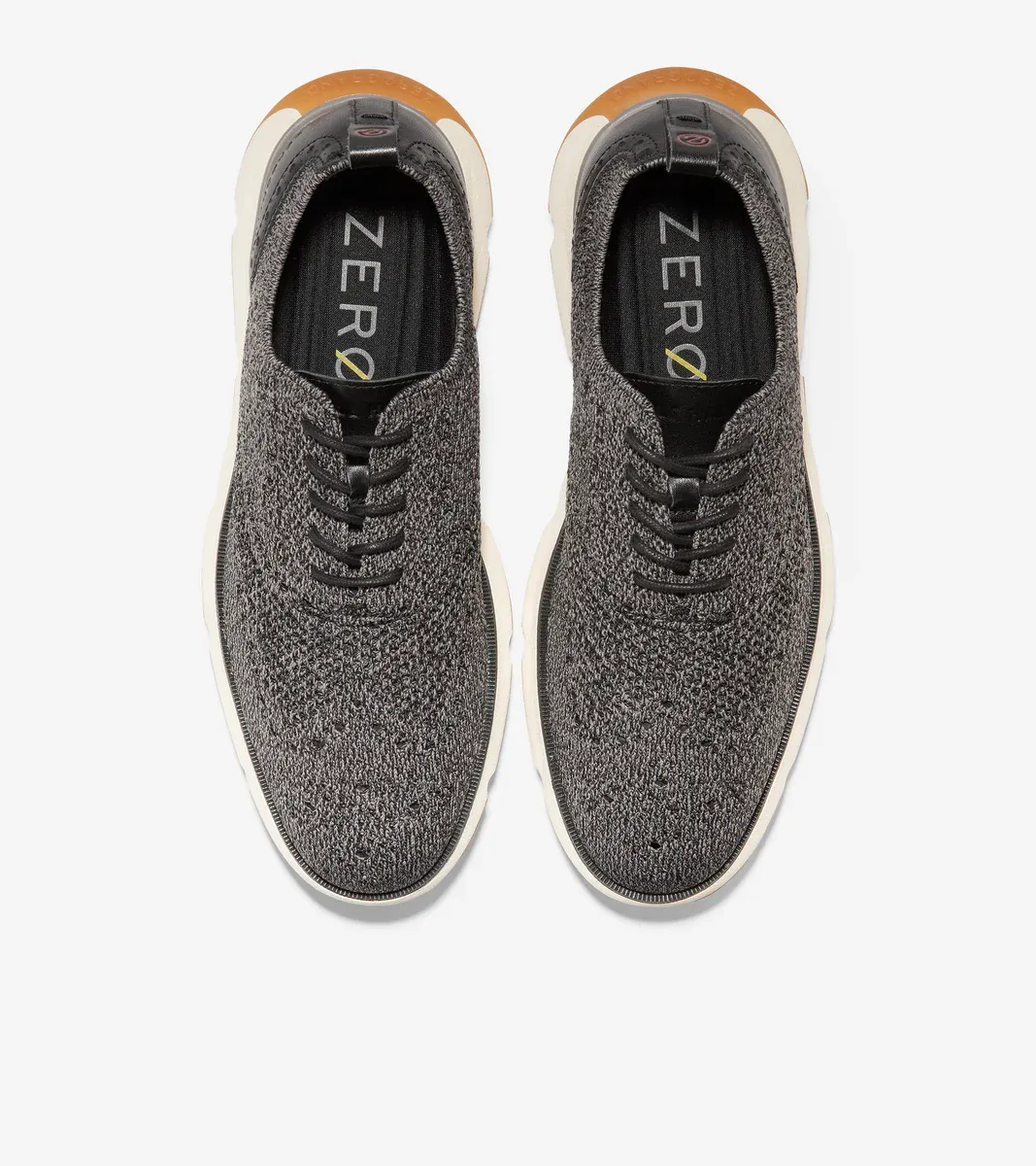 Cole Haan Men's 4.ZERØGRAND Oxford Black Twisted Knit Ivory Gum C35370