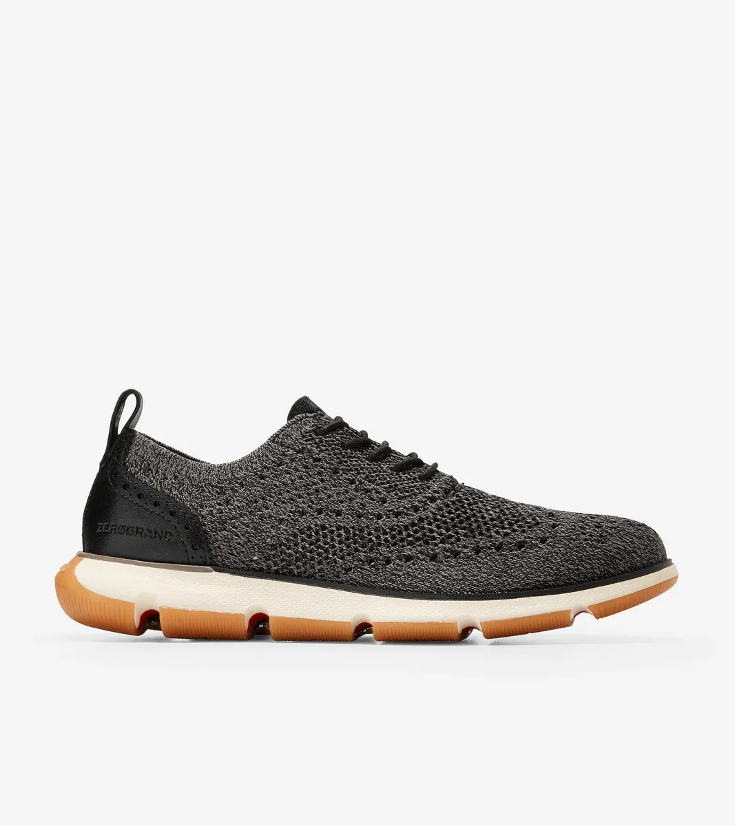 Cole Haan Men's 4.ZERØGRAND Oxford Black Twisted Knit Ivory Gum C35370