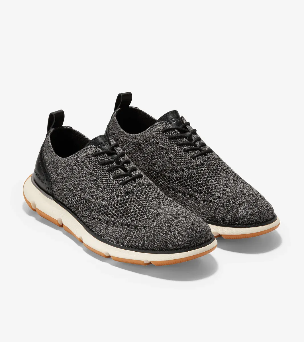 Cole Haan Men's 4.ZERØGRAND Oxford Black Twisted Knit Ivory Gum C35370