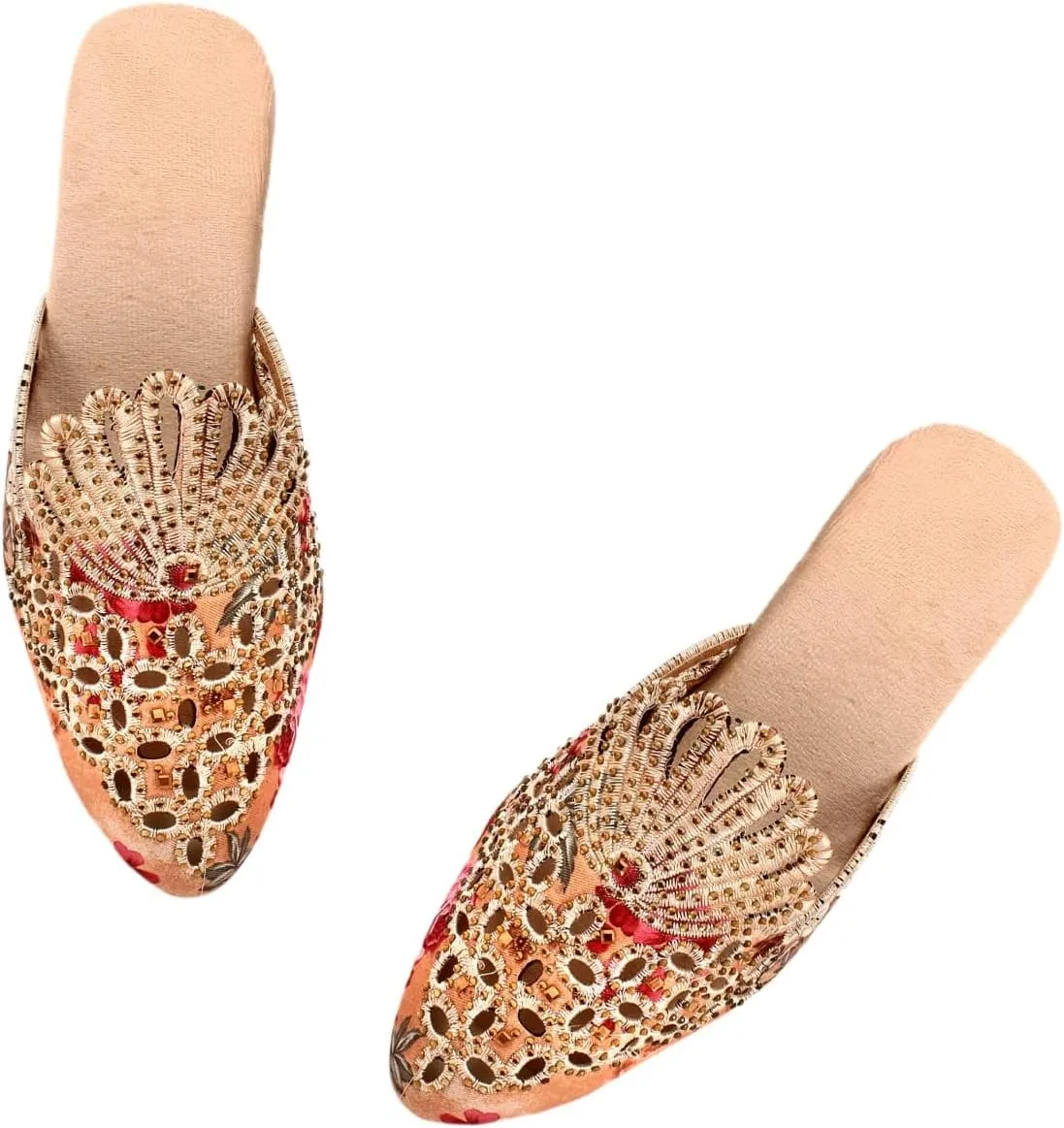 Comfortable Women's Gold Sandals with TPR Sole - Stylish Multicolor Flat Sole Sandals for Women