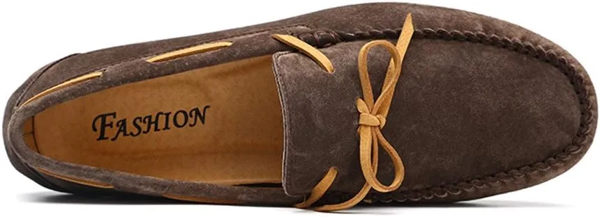 Comodish Men's Drive Loafers for Casual Leather Frosted with Breathable Flat Soles Boat Moccasins