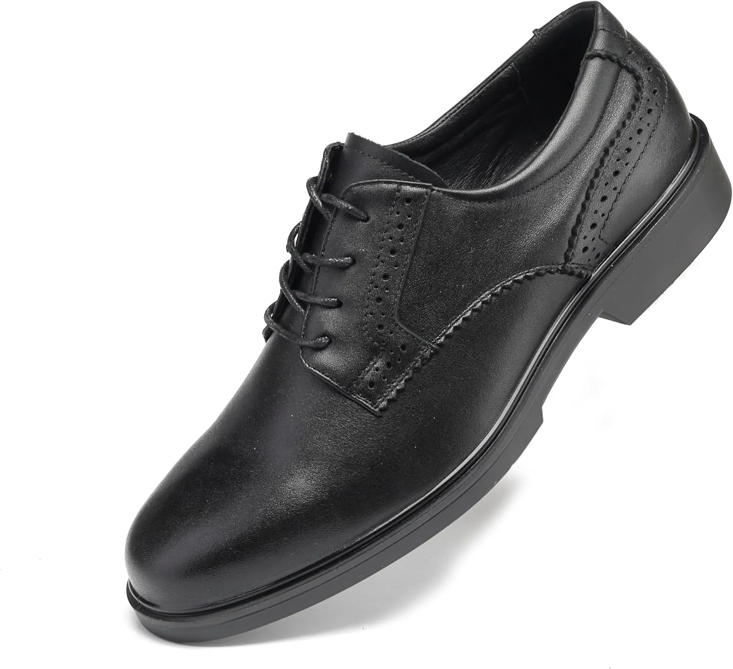 CONRAD Men's Black Safety Executive Oxford Dress Shoes - Oil Resistant, Slip Resistant, Kevlar Protection, Breathable EH Work Shoe