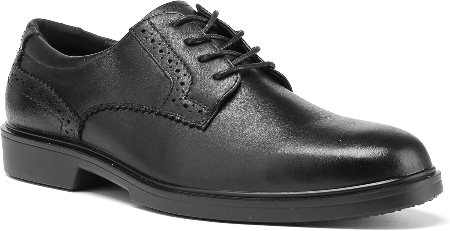 CONRAD Men's Black Safety Executive Oxford Dress Shoes - Oil Resistant, Slip Resistant, Kevlar Protection, Breathable EH Work Shoe