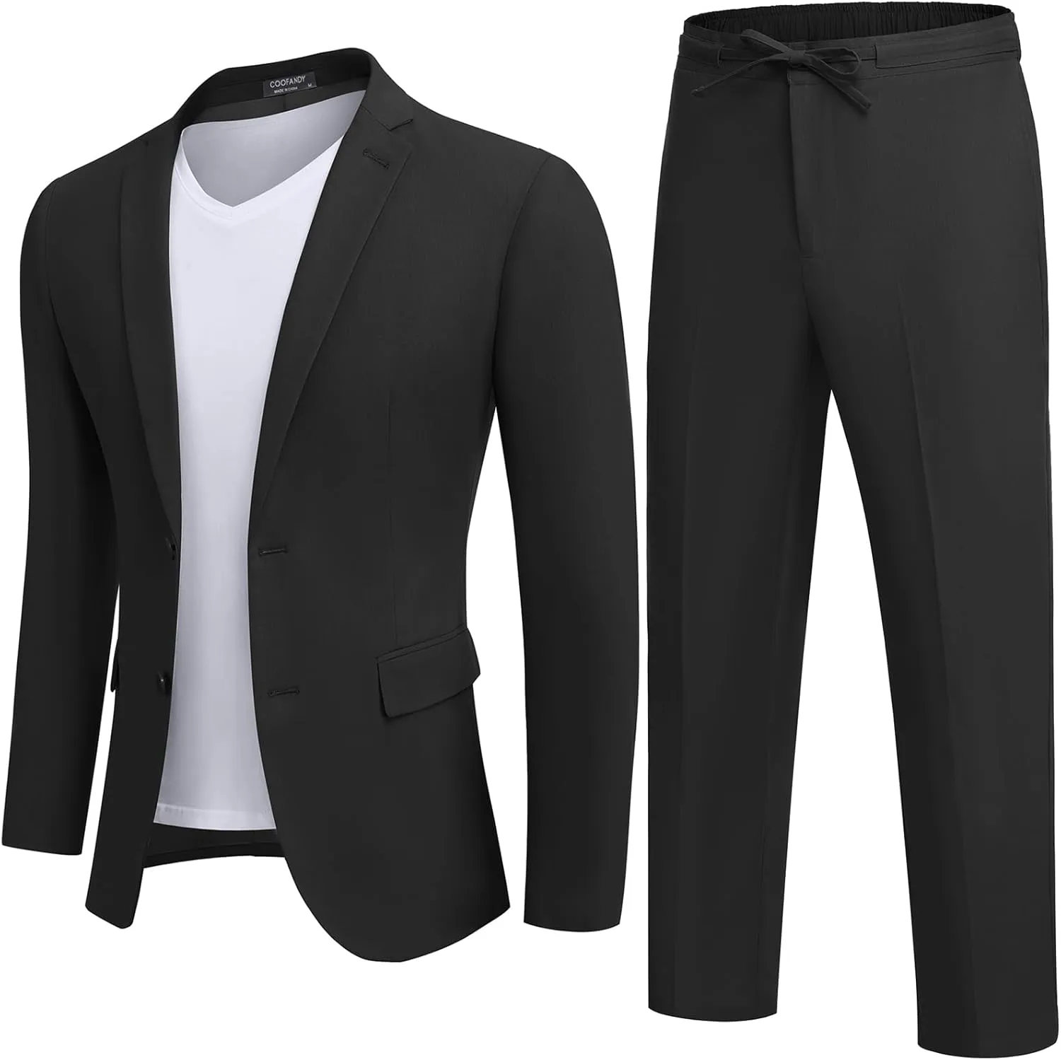 COOFANDY Men's 2 Piece Linen Suits Set Regular Fit Casual Lightweight Blazer Jacket and Pants