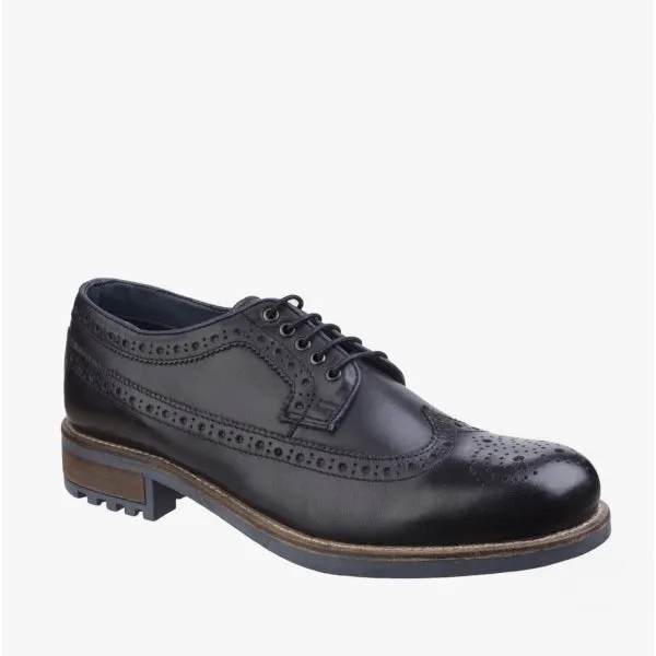 Cotswold POPLAR Mens Leather Derby Shoes Black