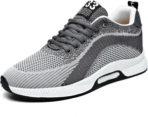 Couple Men's Elevator Casual Mesh Trainers Lightweight Breathable Lace Up Sports Shoes with Hidden Lift Heel for Men 10 Cm Vintage Sneaker