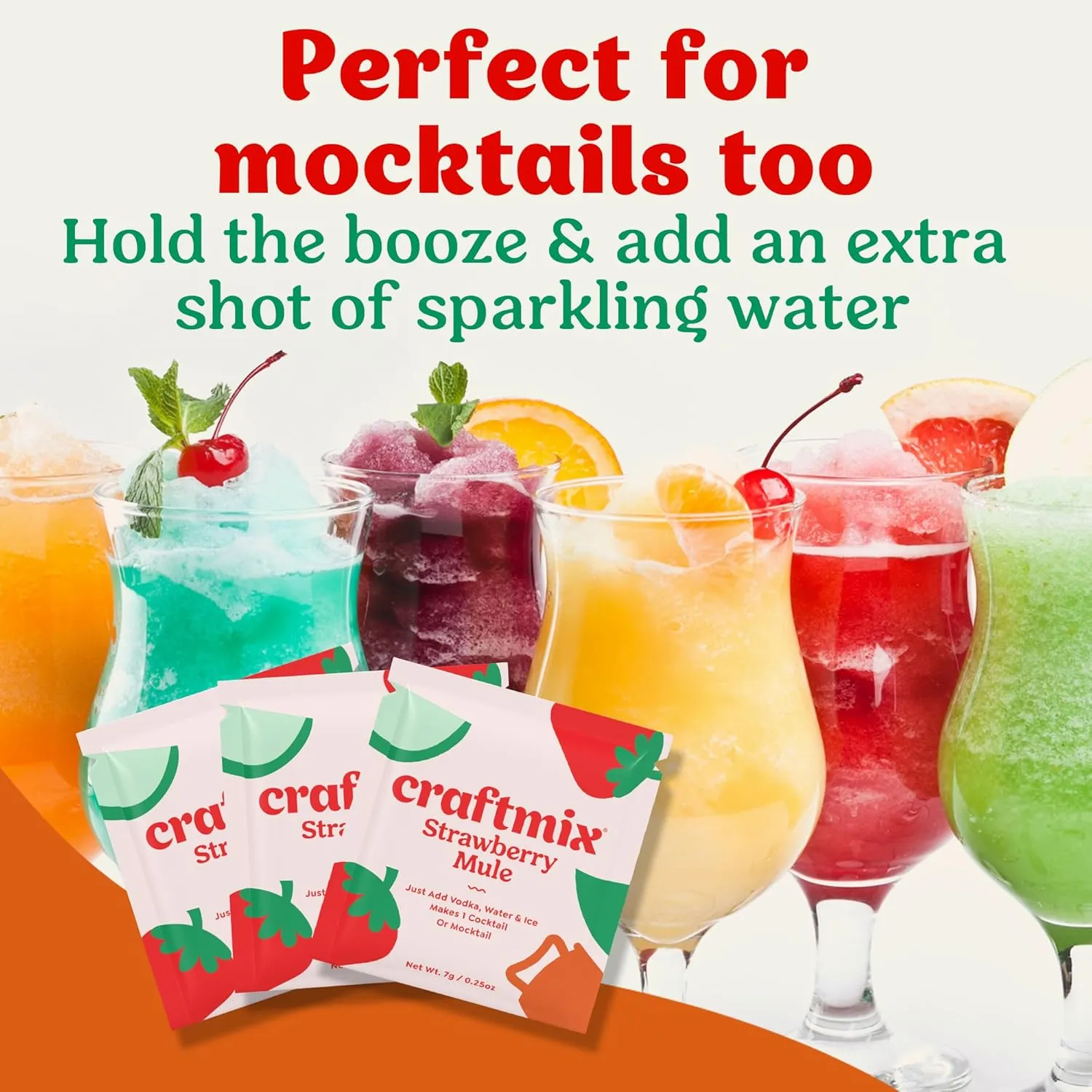 Craftmix Strawberry Mule, Makes 12 Drinks, Skinny Cocktail Mixers Moscow Mule - Mocktail Drink Mixers - Made With Real Fruit - Vegan Low-Carb, Low-Sugar, Non-GMO, Dairy Free, Gluten Free, Easy to Mix