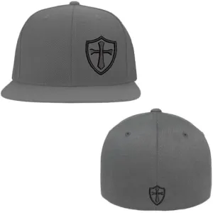 Crusader Cross Military Logo Front and Back Embroidered Flexfit Hat Black Grey Navy Red Olive Royal Blue Curved or Flat Brim