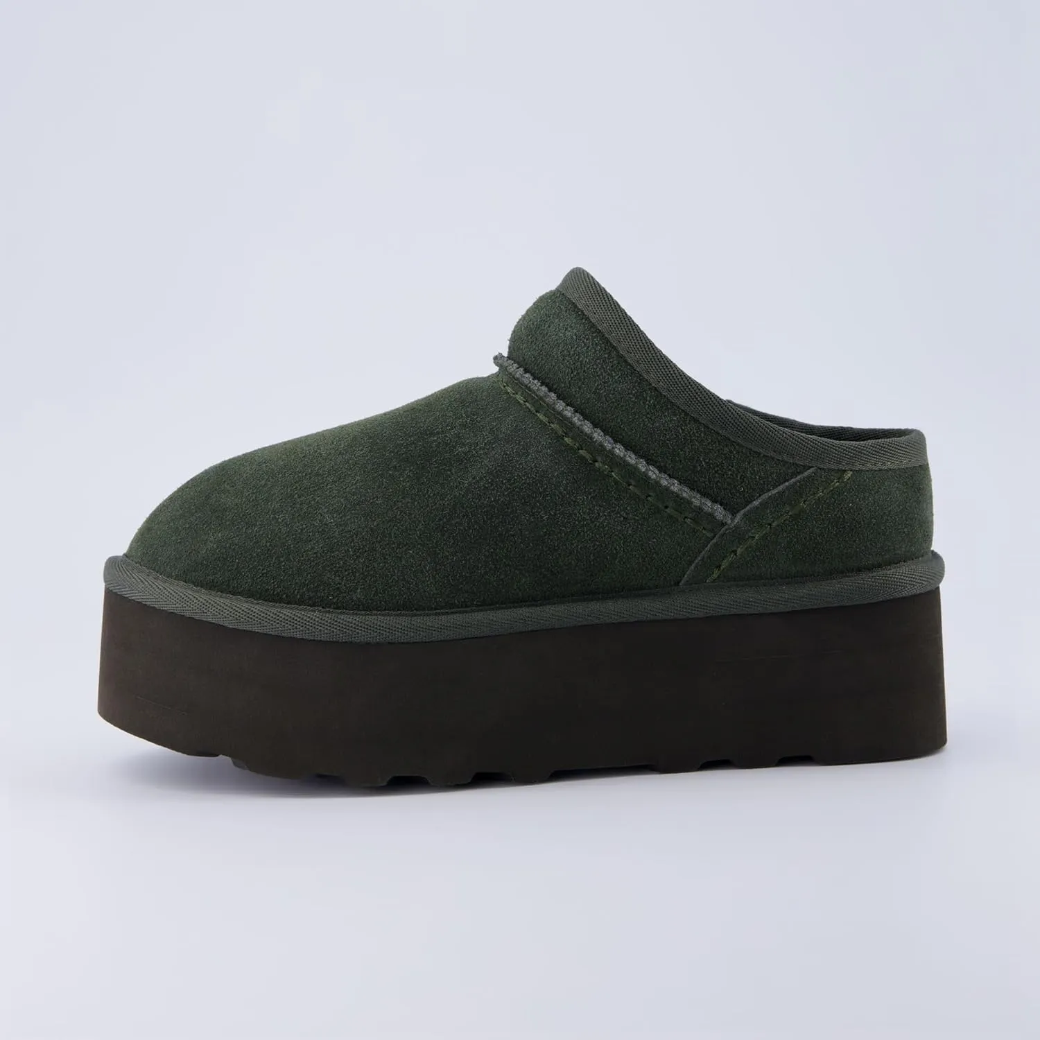 CUSHIONAIRE Women's Huggy Genuine Suede Cozy Mule Platform  Memory Foam, Wide Widths Available