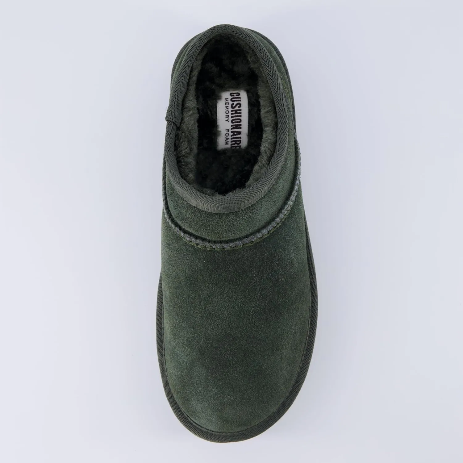 CUSHIONAIRE Women's Huggy Genuine Suede Cozy Mule Platform  Memory Foam, Wide Widths Available