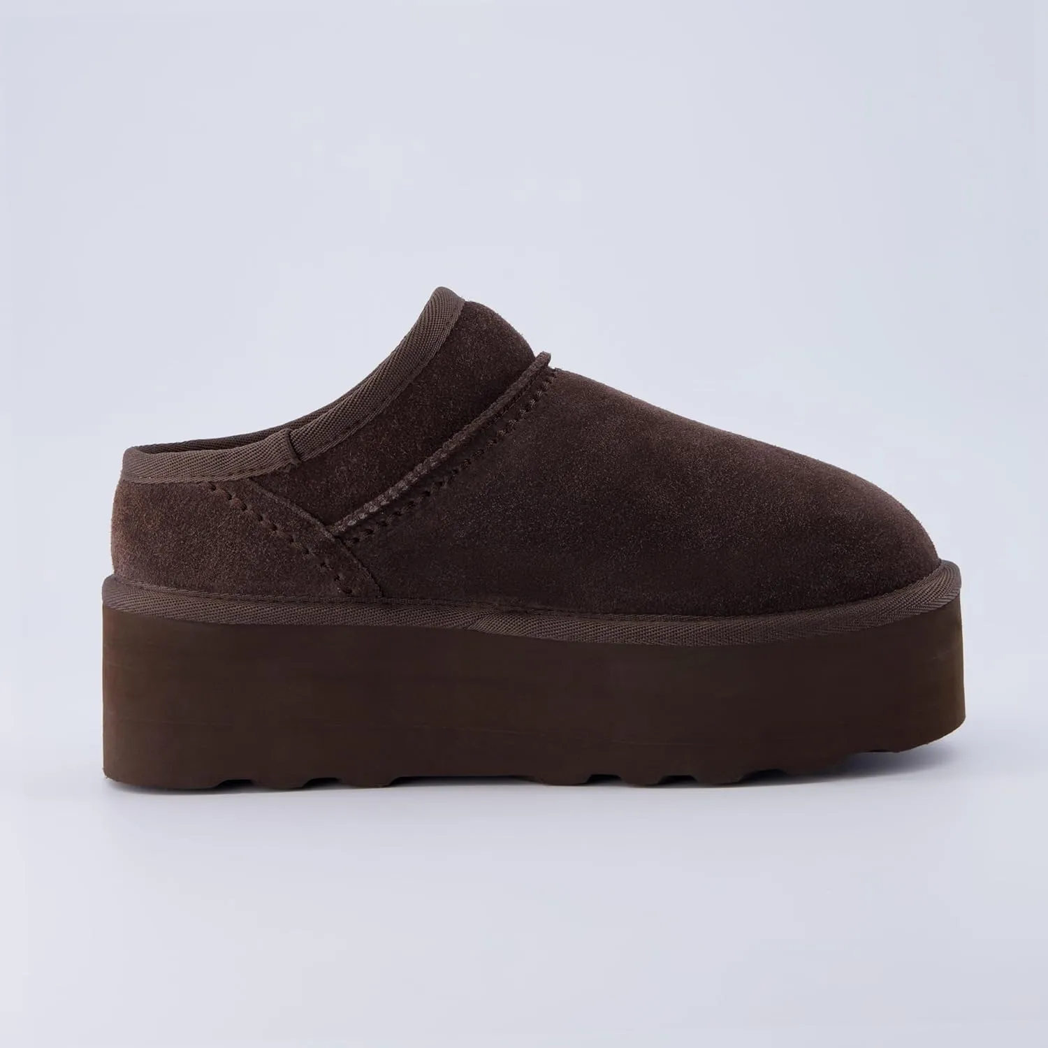 CUSHIONAIRE Women's Huggy Genuine Suede Cozy Mule Platform  Memory Foam, Wide Widths Available