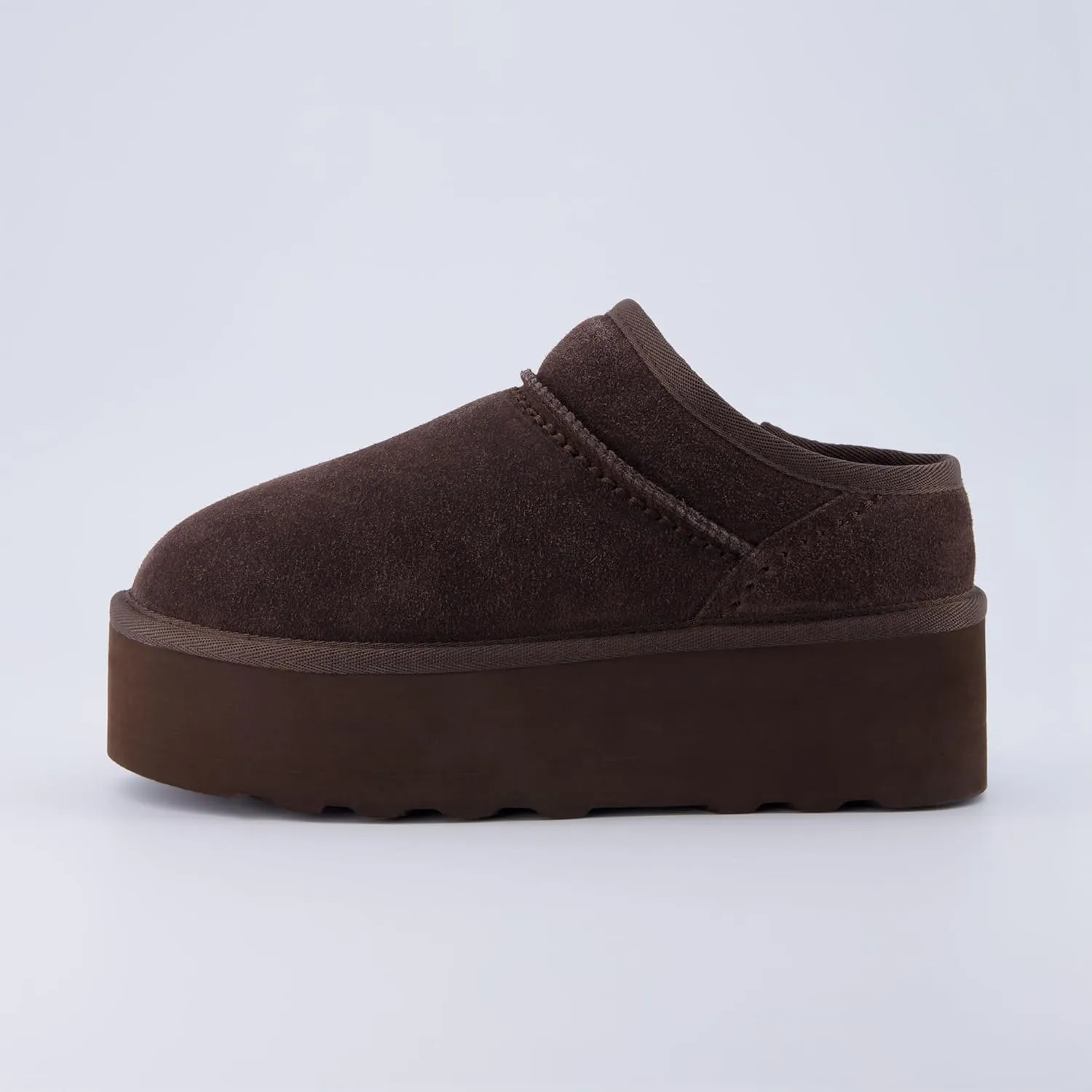CUSHIONAIRE Women's Huggy Genuine Suede Cozy Mule Platform  Memory Foam, Wide Widths Available