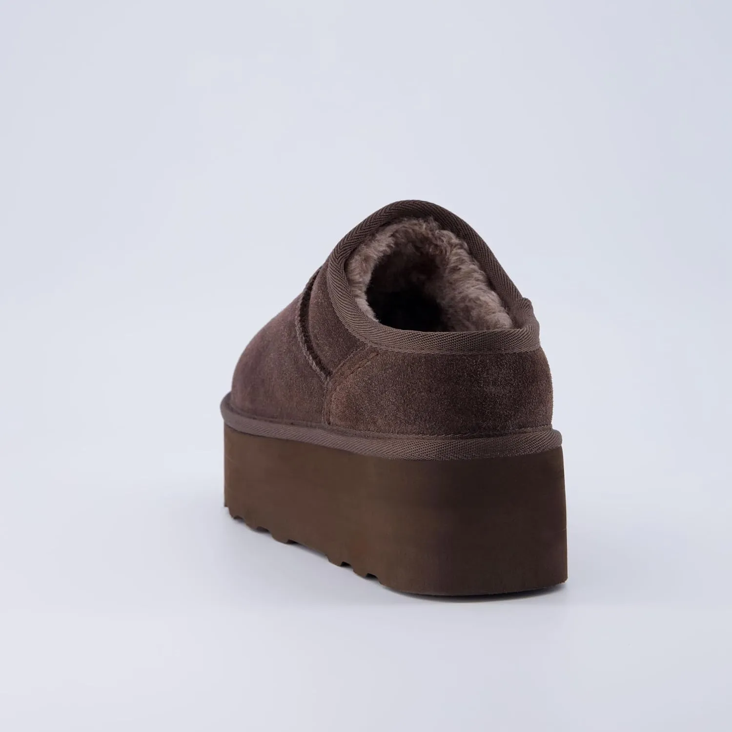 CUSHIONAIRE Women's Huggy Genuine Suede Cozy Mule Platform  Memory Foam, Wide Widths Available