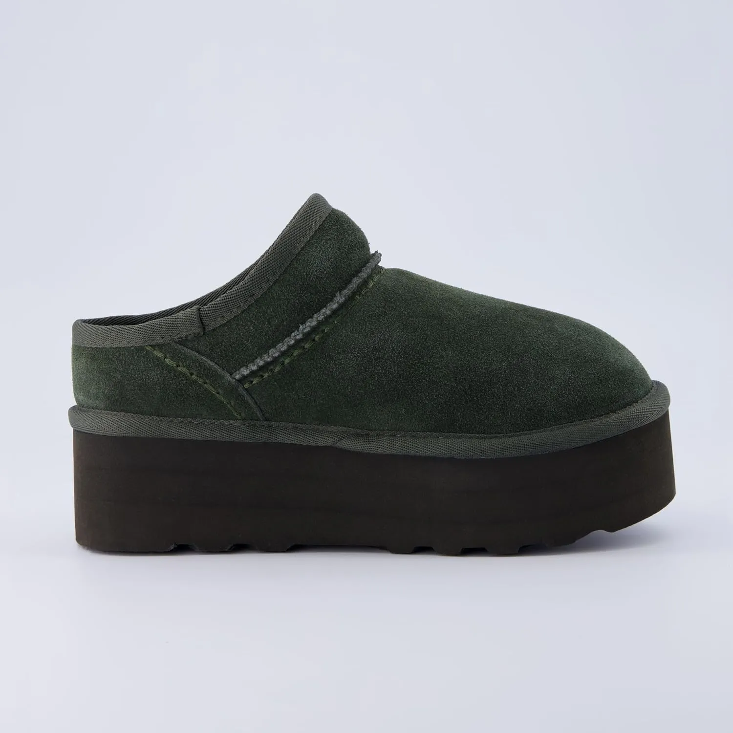 CUSHIONAIRE Women's Huggy Genuine Suede Cozy Mule Platform  Memory Foam, Wide Widths Available