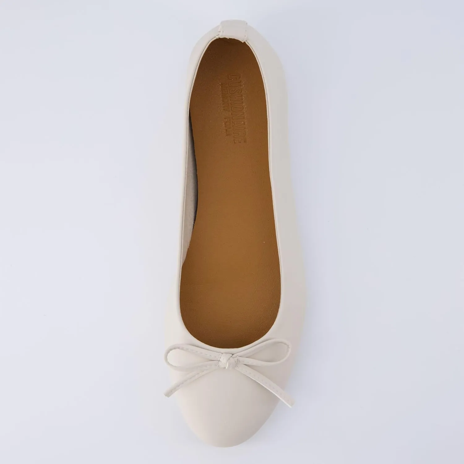 CUSHIONAIRE Women's Windy Hidden Wedge Bow Flat with  Memory Foam and Wide Widths Available