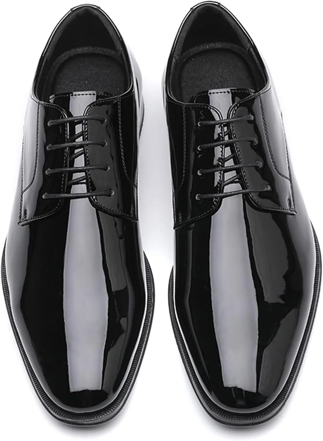 DECARSDZ Mens Classic Formal Oxford Lace-up Faux Patent Leather Shoe for Men Business Wedding Suit Tuxedo Dress Shoes