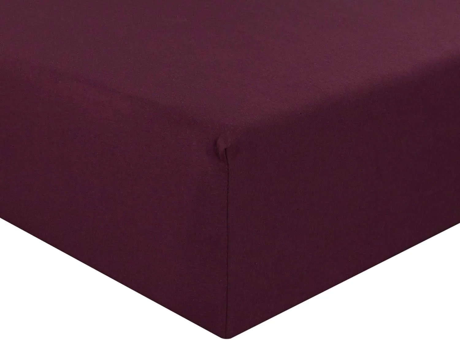 DELANNA Jersey Knit Fitted Sheet Soft Breathable T-Shirt Weave Bottom Sheet Only (RED, QUEEN)