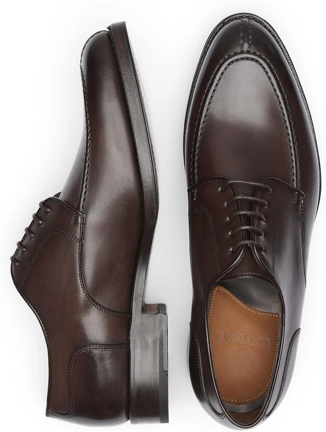 Derby Black Cowhide Leather Crust Anilina