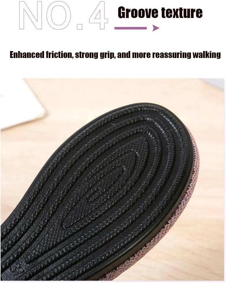 DESESE Women's Knitted Flat Shoes Lightweight Comfortable Loafers Casual Breathable Mesh Walking Shoes Anti Slip Slip On Mom's Shoes