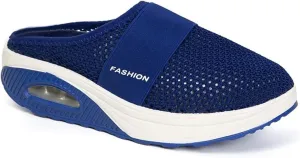 Diabetic Air Cushion Slip On Walking Shoes Mesh Breathable Closed Toe Orthopedic Slippers with Arch Support Soft Comfortable Slides Mules Unisex