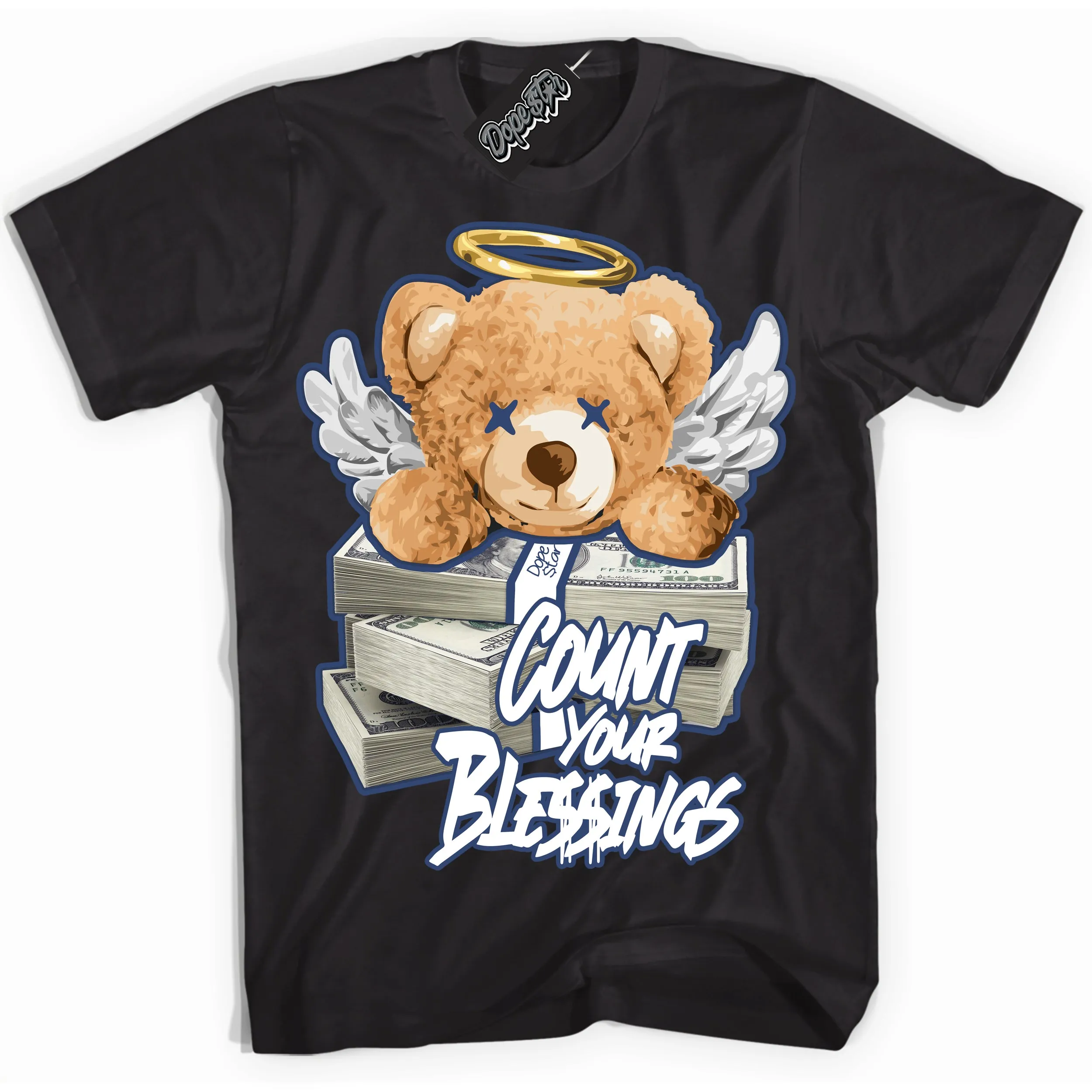 Diffused Blue 11s Sneaker Shirt Count Your Blessings Graphic