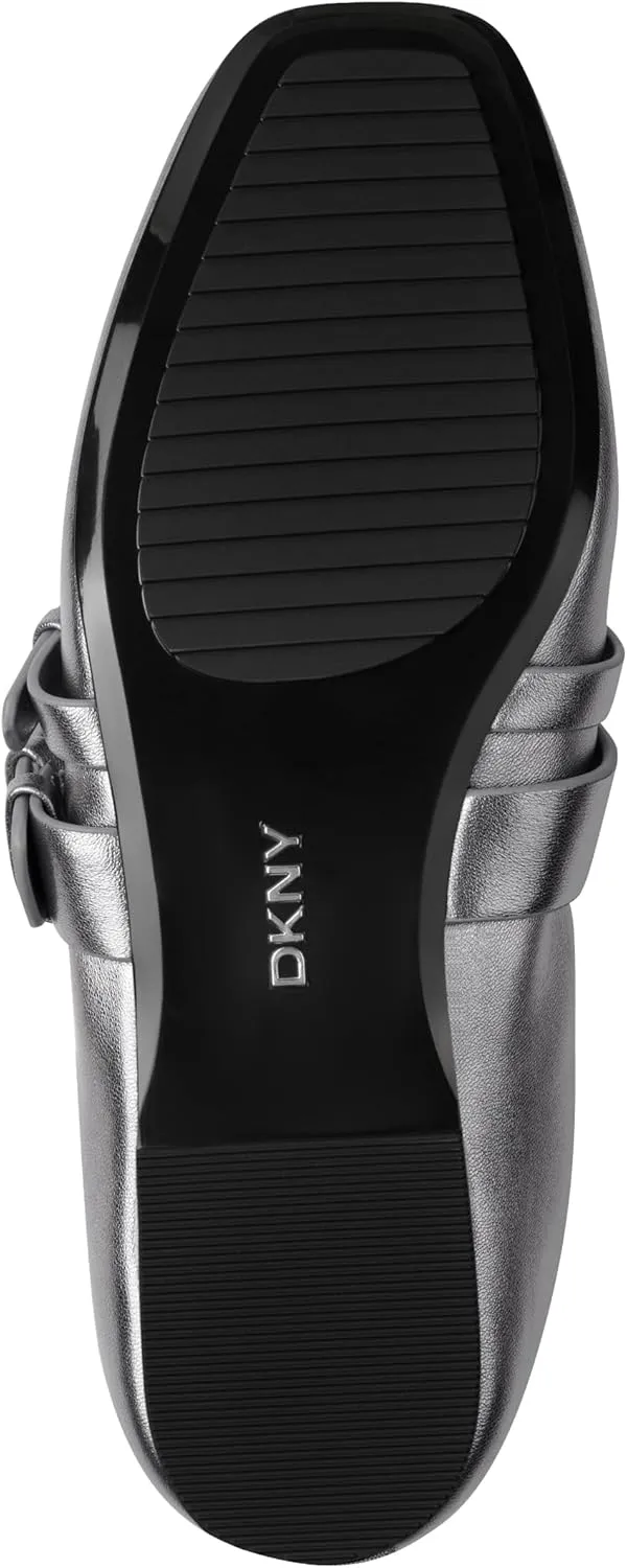 DKNY Women's Dade Ballet Flat with Double Buckle Strap Mule