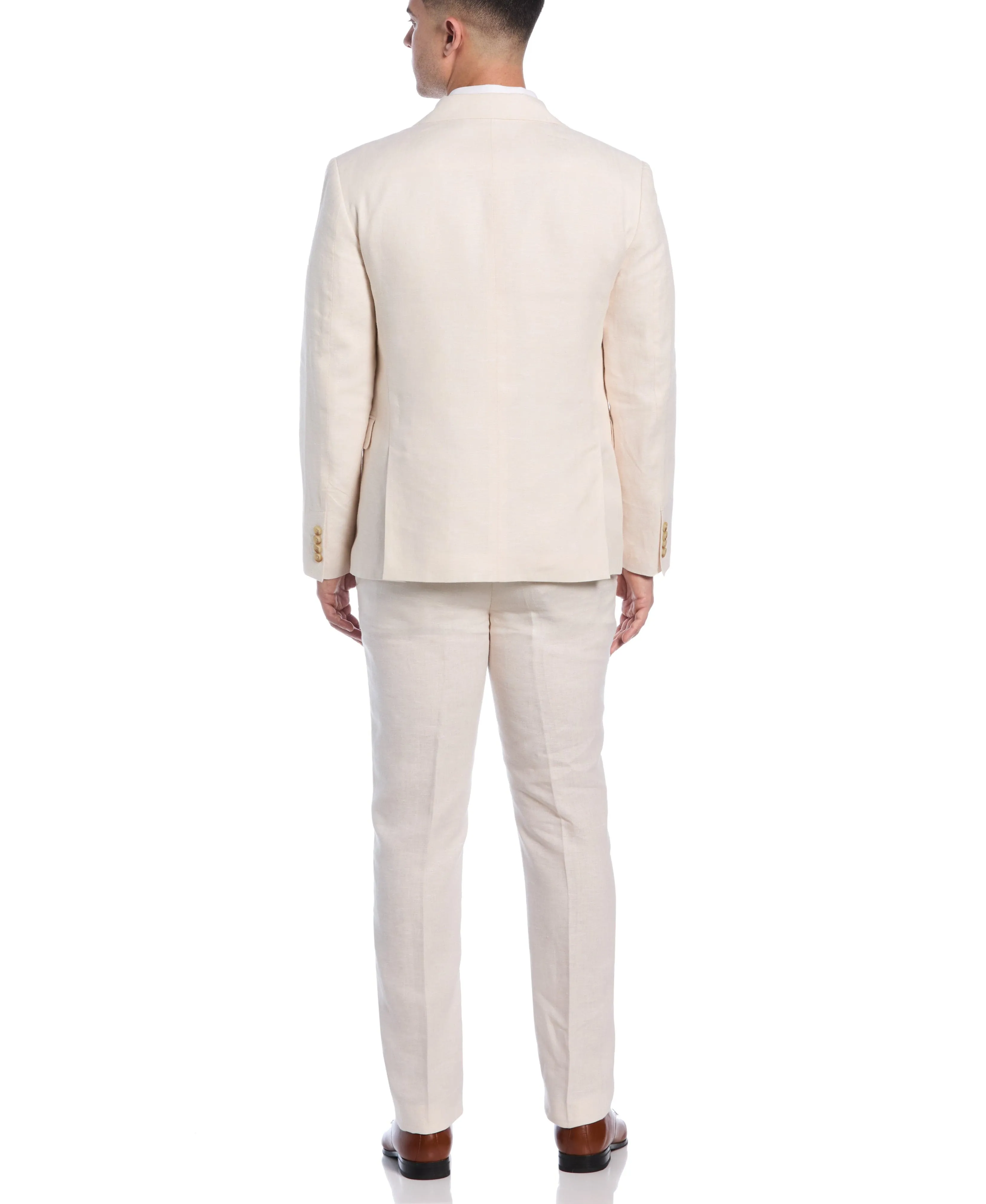 Double Breasted Delave Linen Whitecap Grey Suit